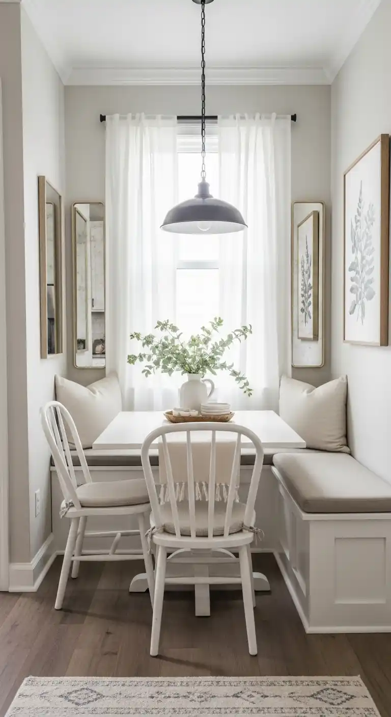 29. Style a Small Breakfast Nook with Minimal Décor for an Airy Feel