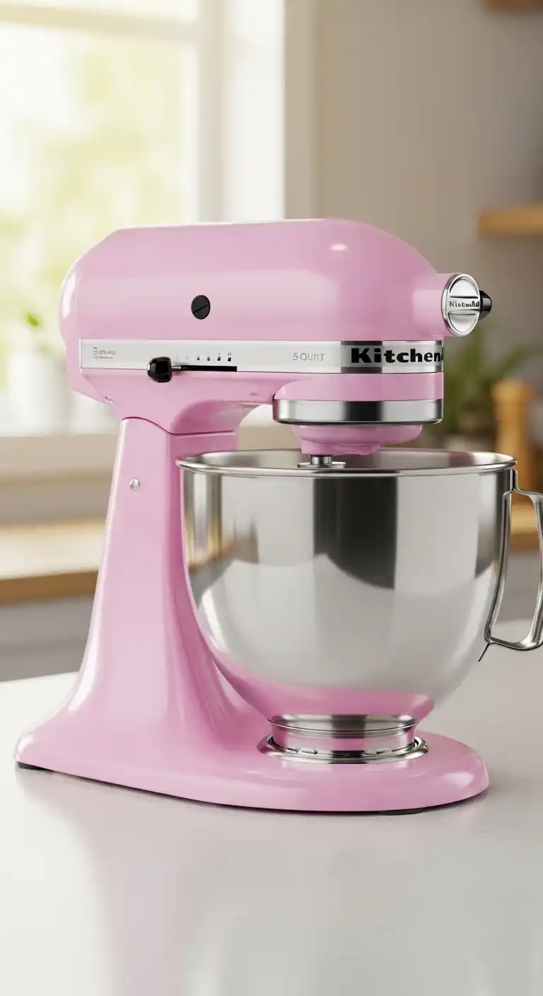 3) Pastel Pink Kitchen Mixer by KitchenAid