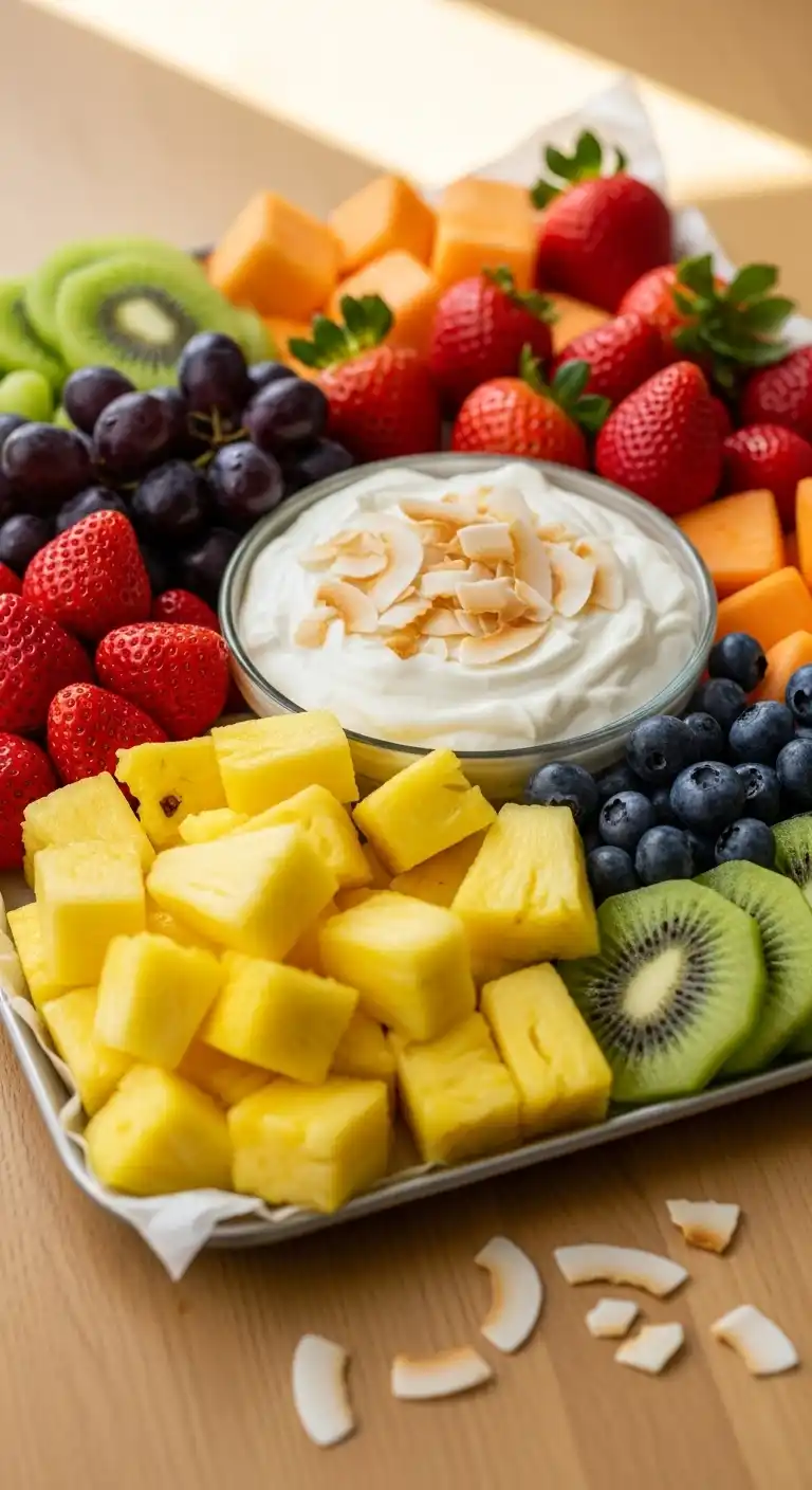 3. Pineapple Chunks with Coconut Cream Dip
