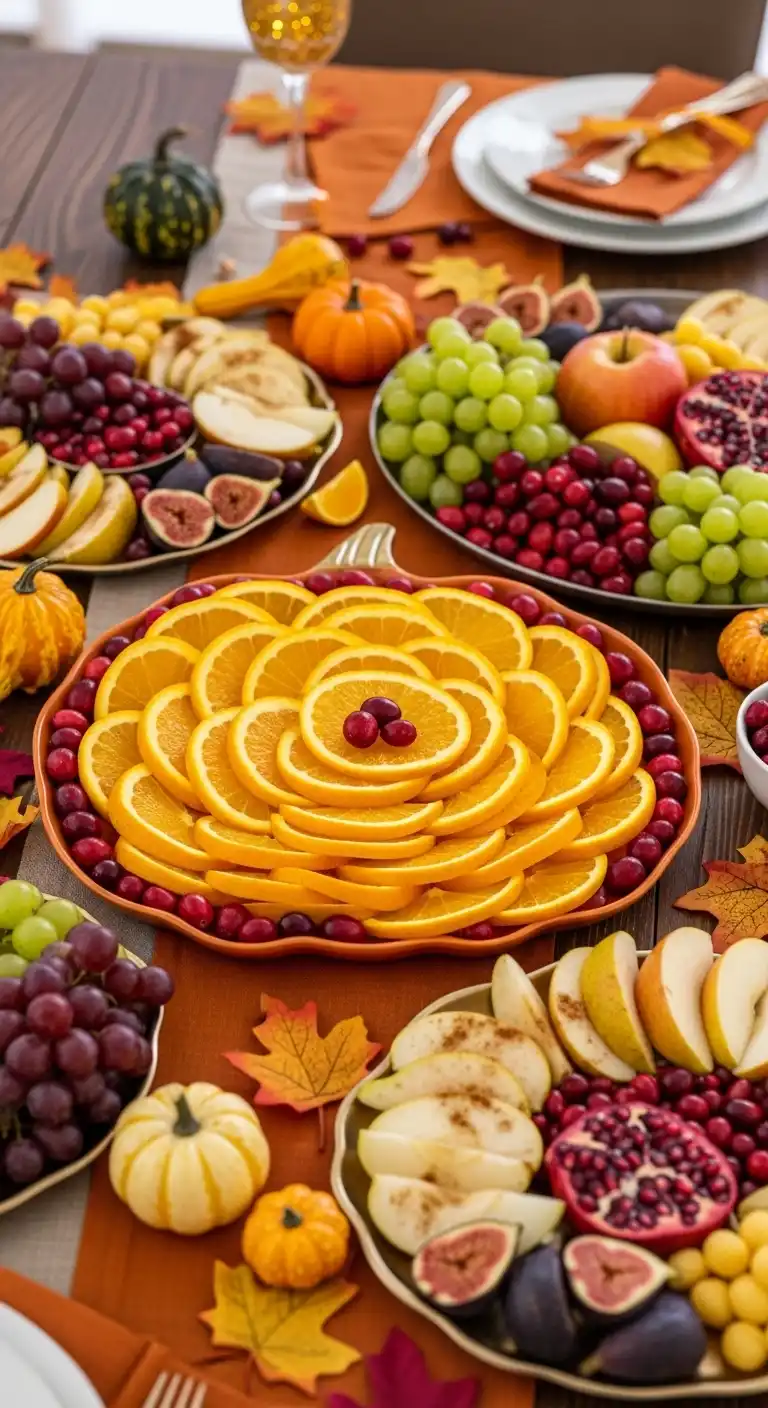 3. Pumpkin-Shaped Tray with Orange Slices