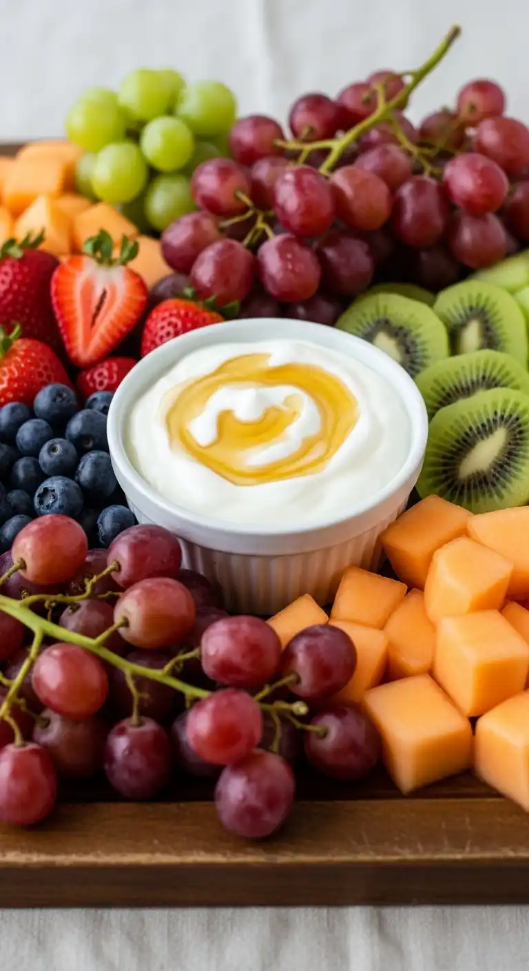 4. Grapes with Honey Yogurt Dip