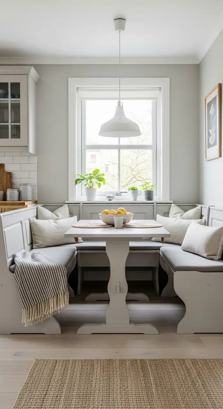4. L-Shaped Dining Bench for Small Kitchens