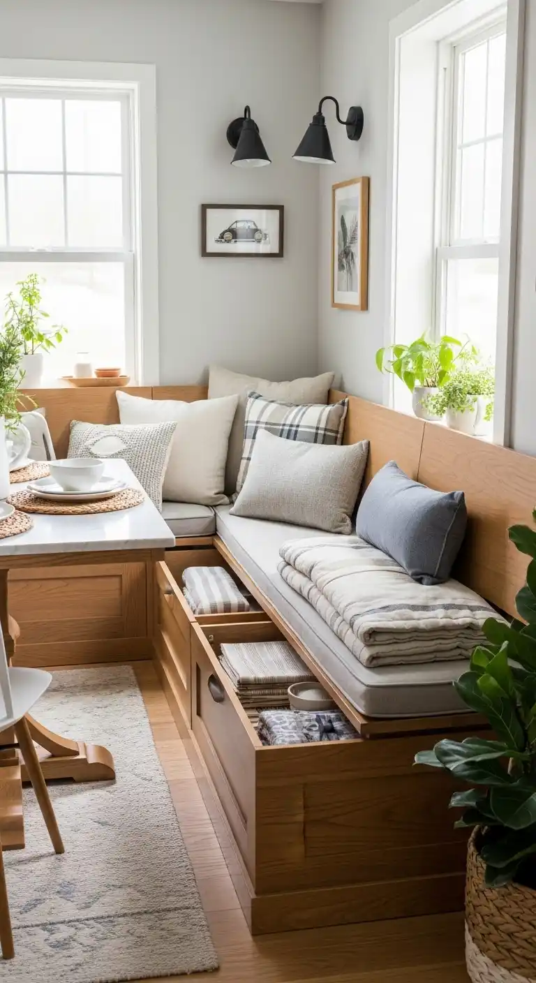 4. Use Built-In Storage Benches for a Functional Touch