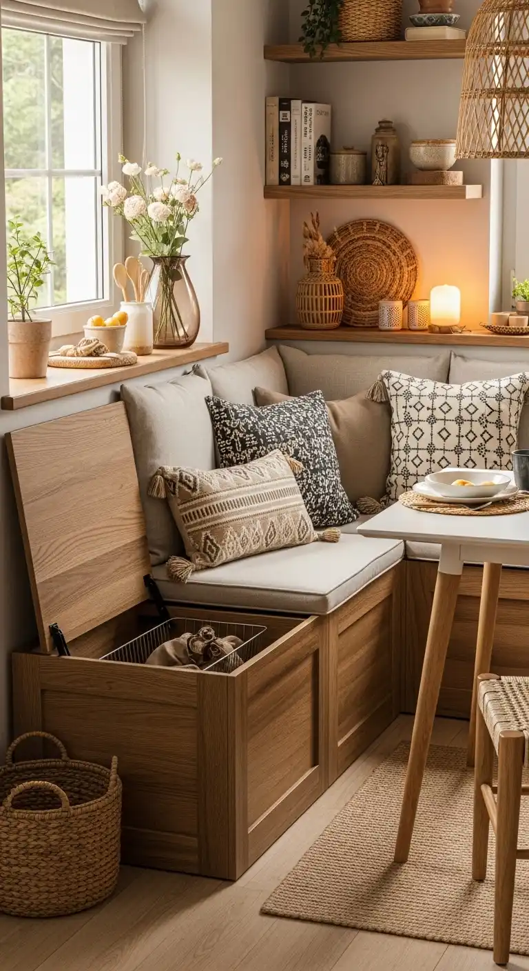 5. Built-In Storage Bench Nook