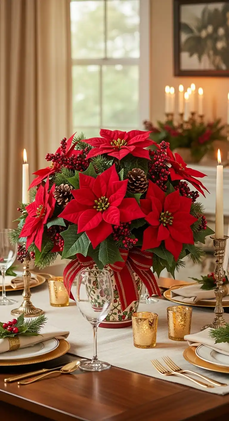 5. Classic Poinsettia Arrangement
