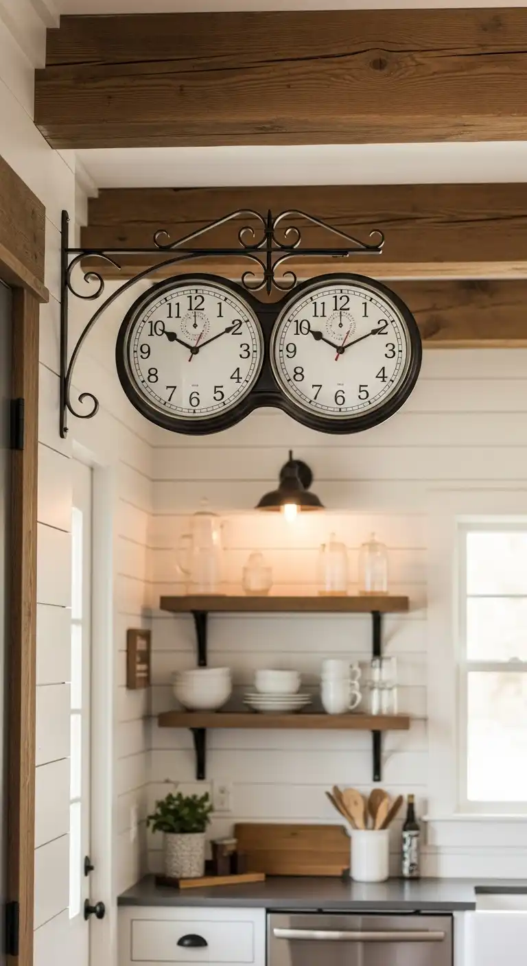 5. Double-Sided Train Station Clock for a Nostalgic Look