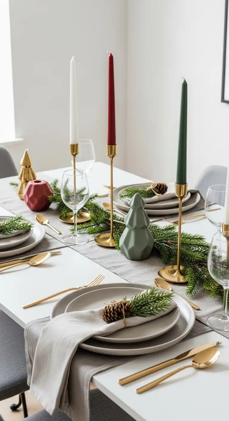 5. Minimalist Modern Christmas Table