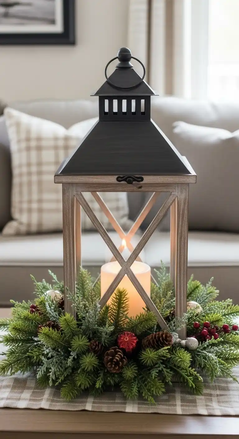 5. Rustic Lantern with Greenery