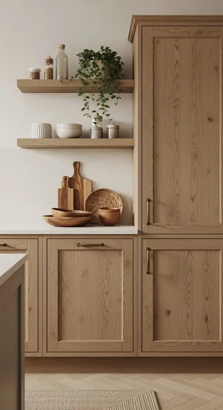 5. Textured Oak Cabinets