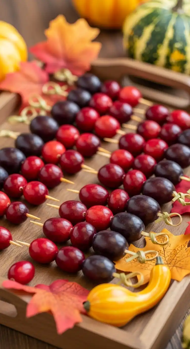 6. Cranberry and Grape Mini Skewers Tray