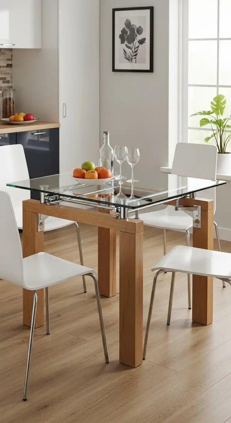 6. Glass-Top Breakfast Nook Table