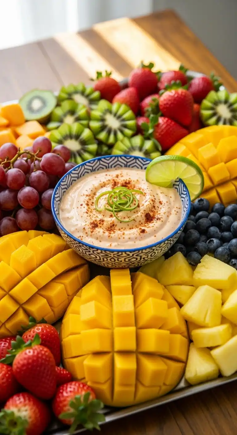 6. Mango Slices with Chili-Lime Yogurt Dip