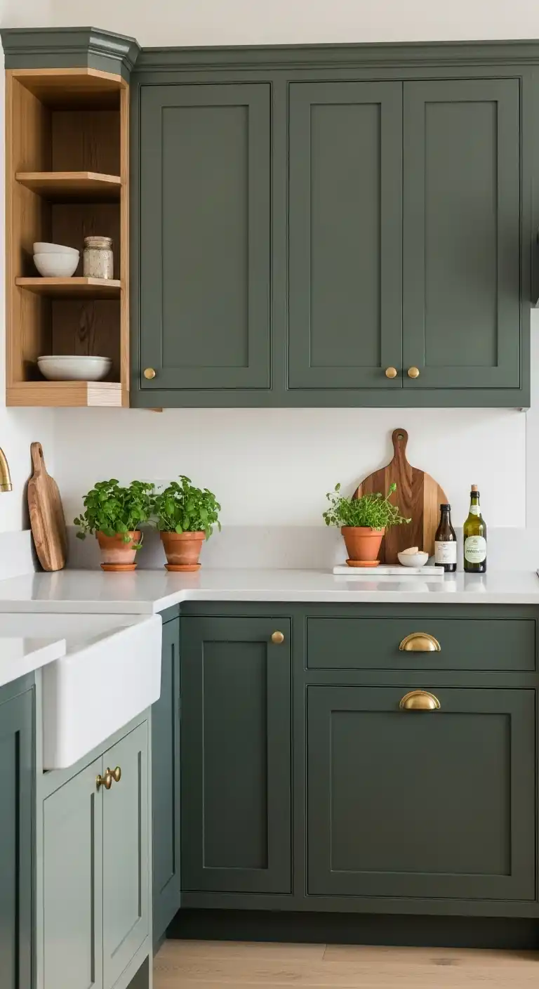6. Moss Green Cabinets