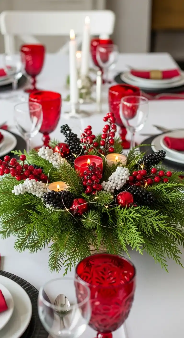 7. Berry and Greenery Arrangement