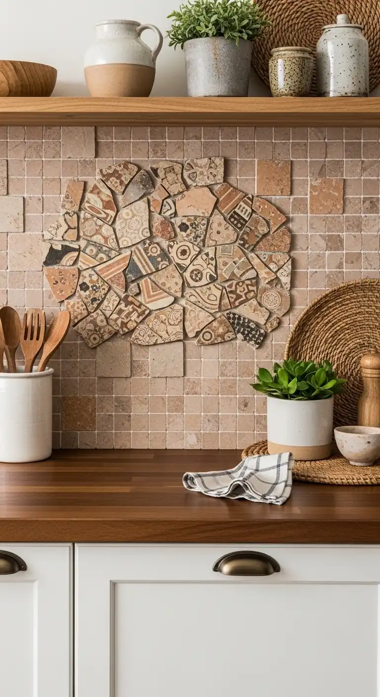 7. Clay Mosaic Backsplash