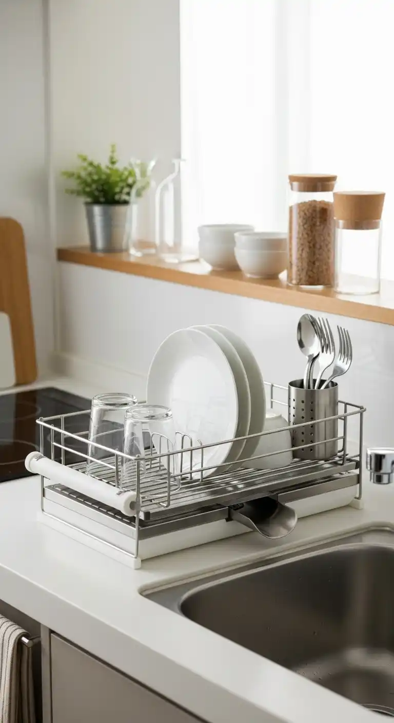 7. Compact Dish Drying Rack