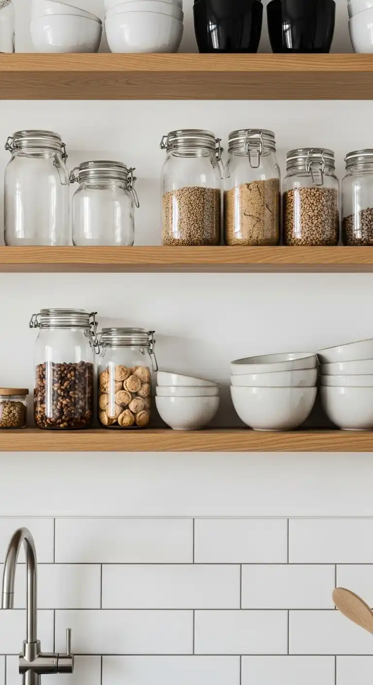 7. Layered Shelves with Balanced Heights