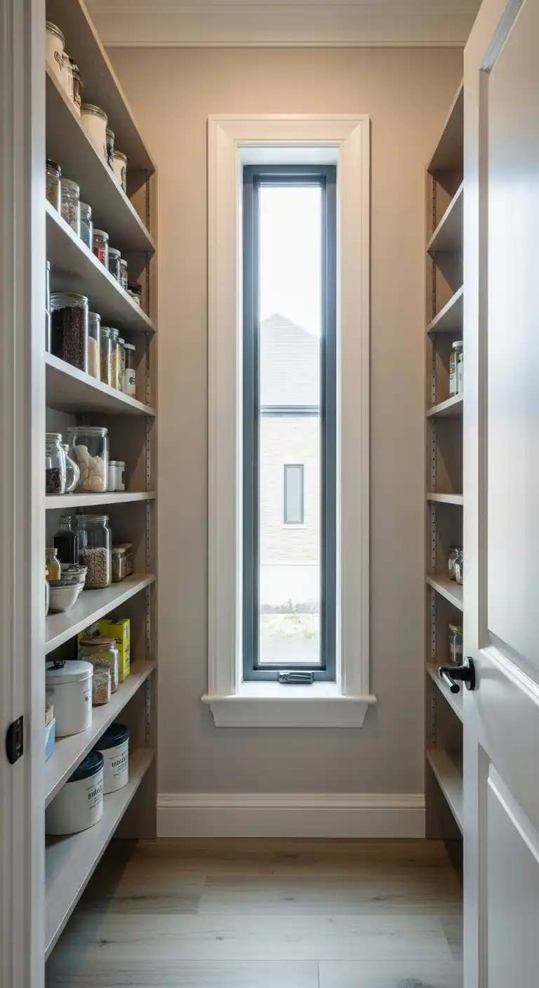7. Narrow Window Design for Small Pantries