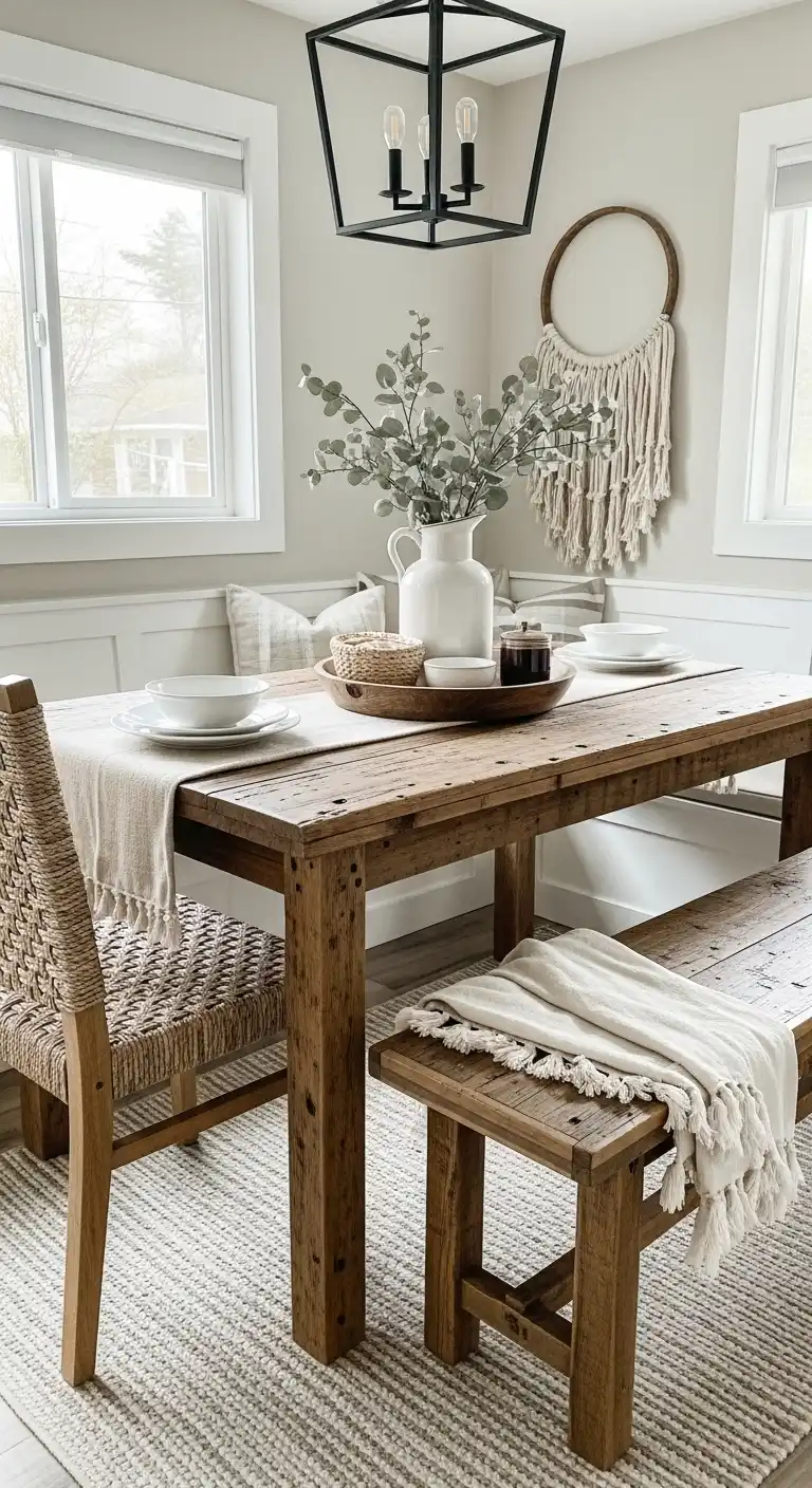 7. Rustic Reclaimed Wood Nook Table