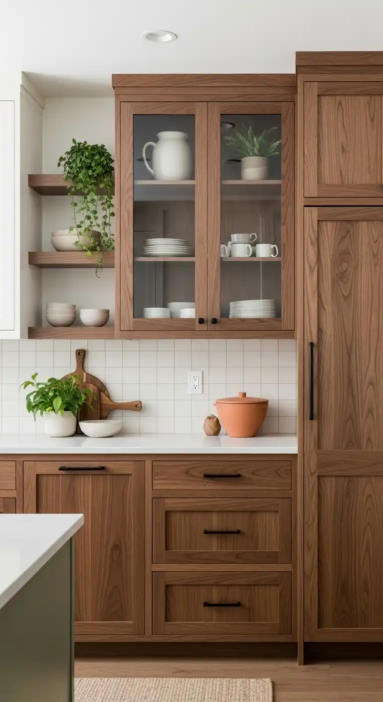 7. Walnut-Finished Cabinets