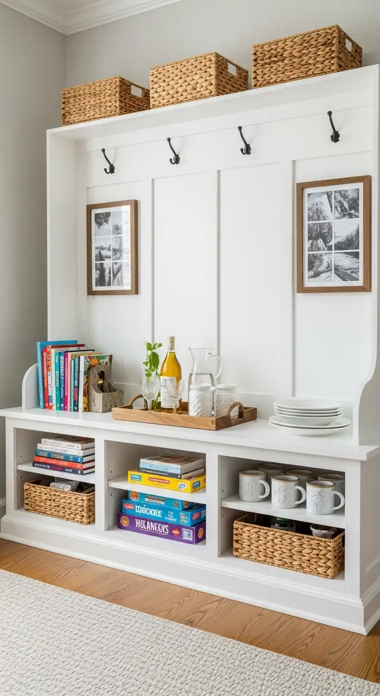 8. Bench with Open Shelves Underneath