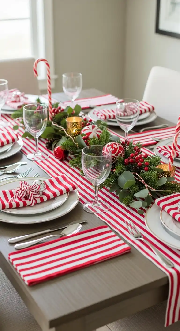 8. Candy Cane Inspired Table