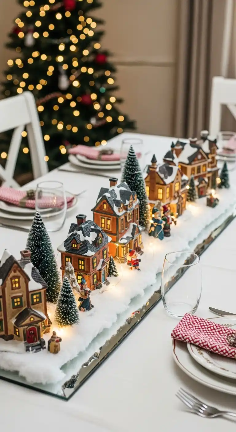 8. DIY Christmas Village Centerpiece
