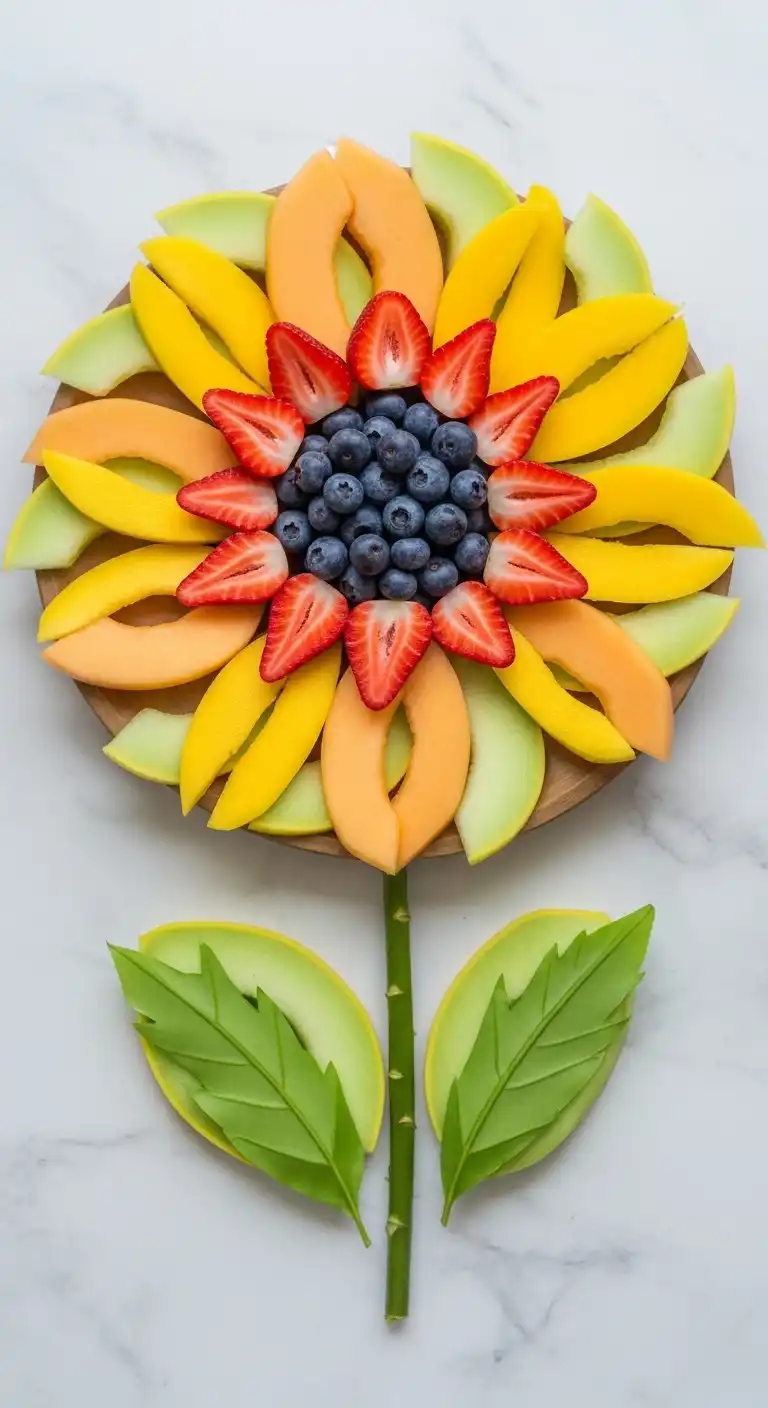 8. Flower-Shaped Easter Fruit Platter