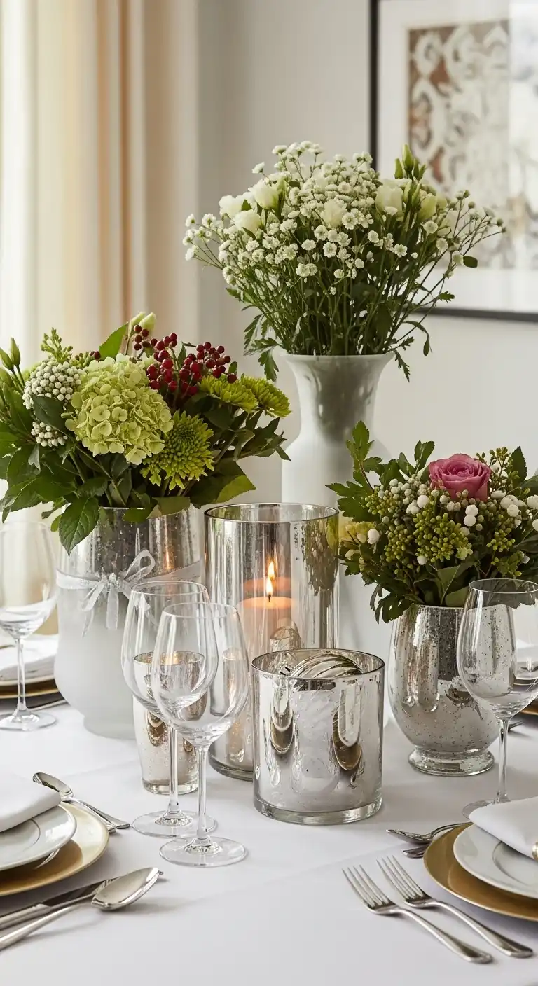 8. Frosted Glass Vase Display