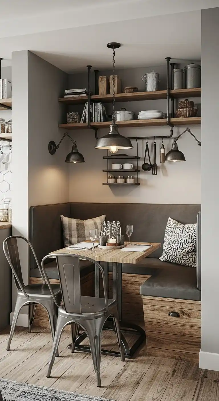 8. Industrial Chic Tiny Nook