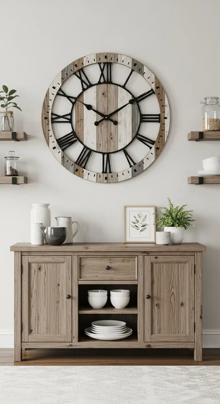8. Oversized Rustic Farmhouse Clock