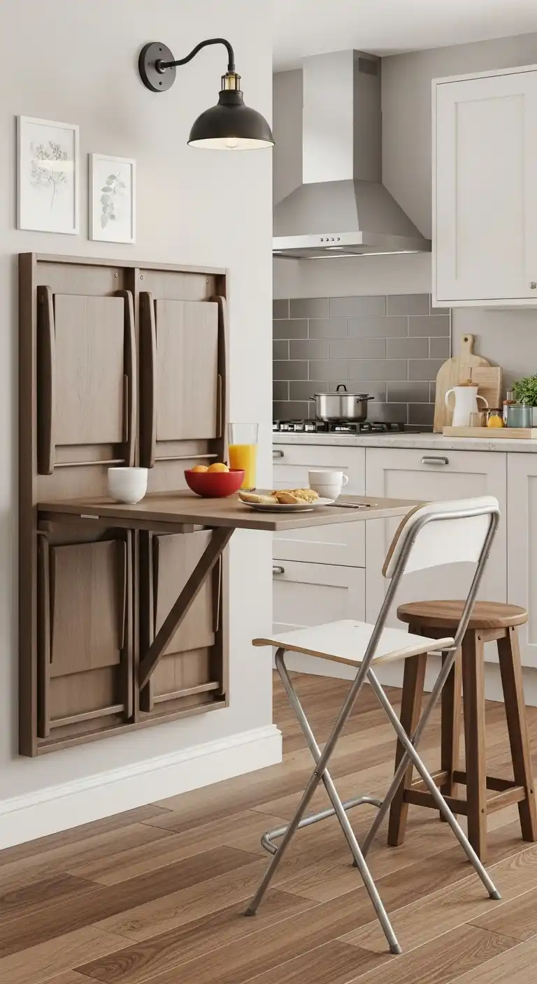 8. Space-Saving Wall-Mounted Folding Nook Table
