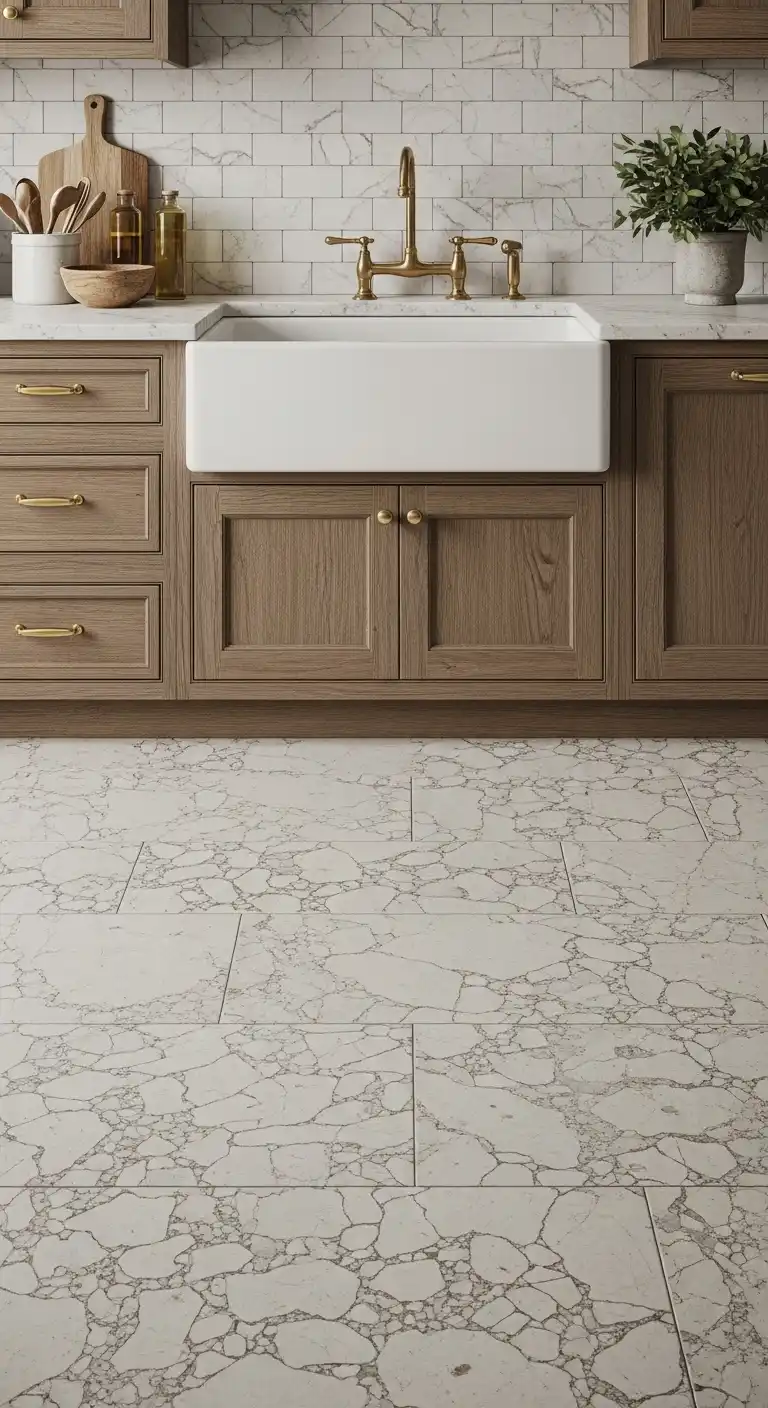 8. Tumbled Marble for Vintage Appeal