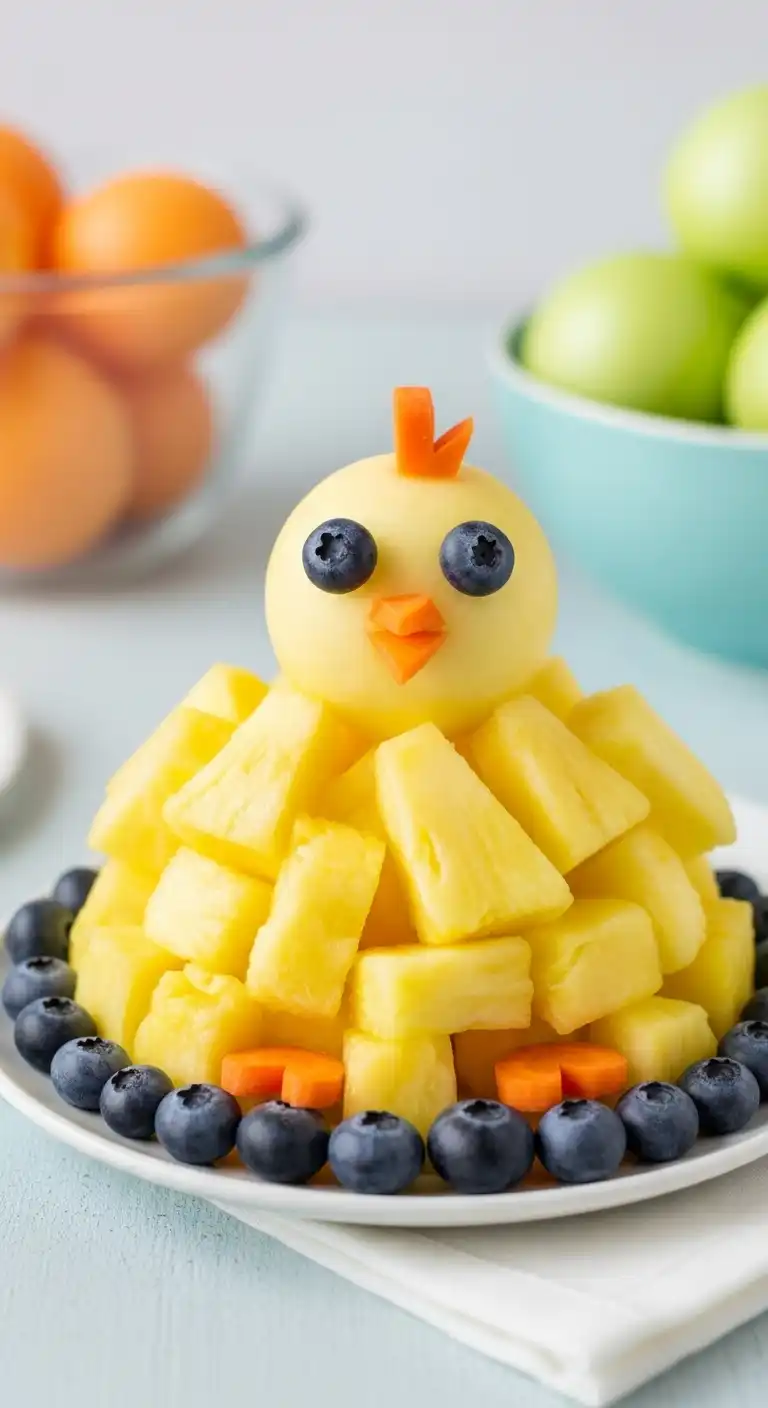 9. Baby Chick Fruit Tray Idea