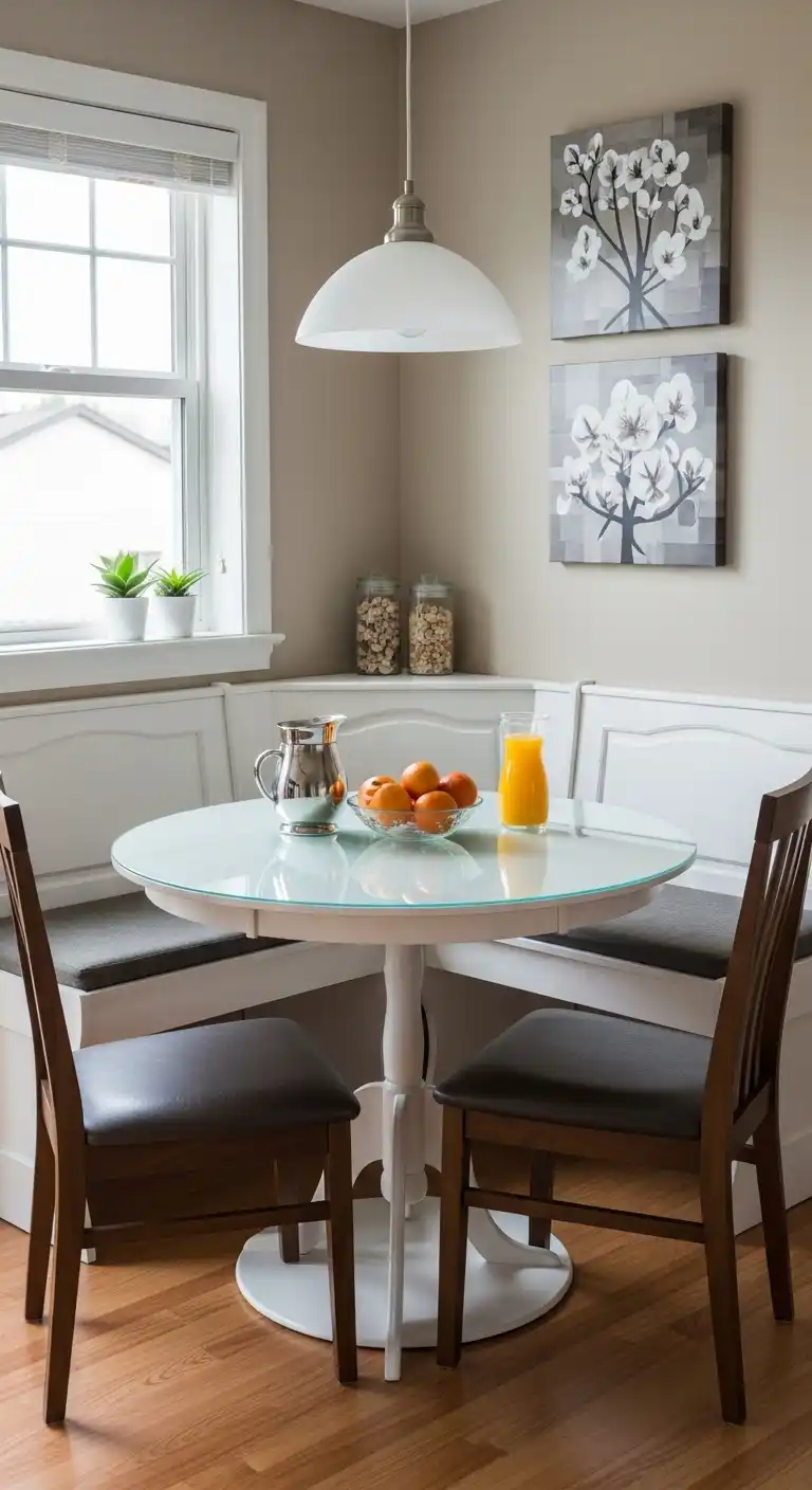 9. Compact Round Table Nook
