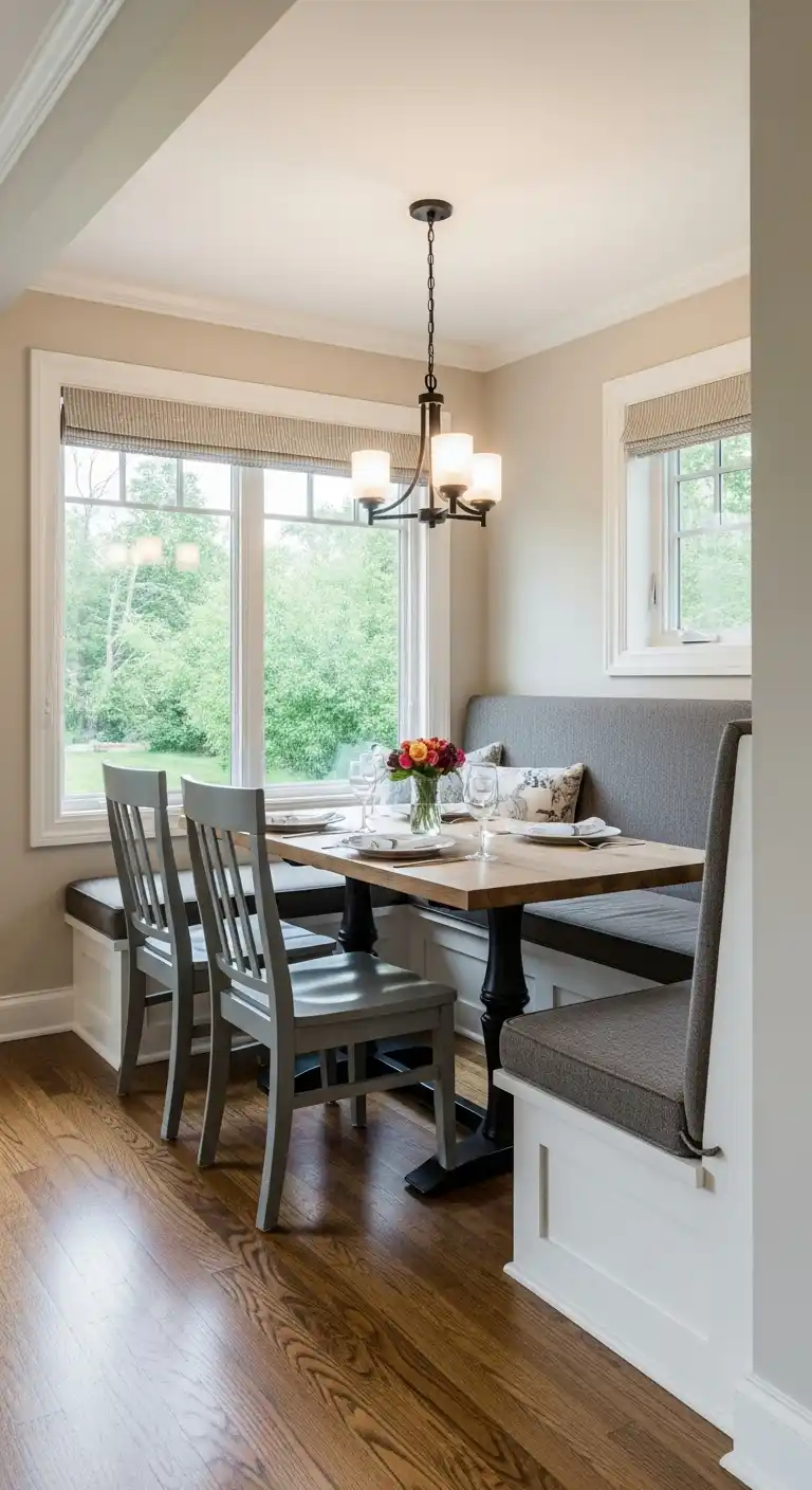 9. Cozy Booth-Style Breakfast Nook Sitting Area