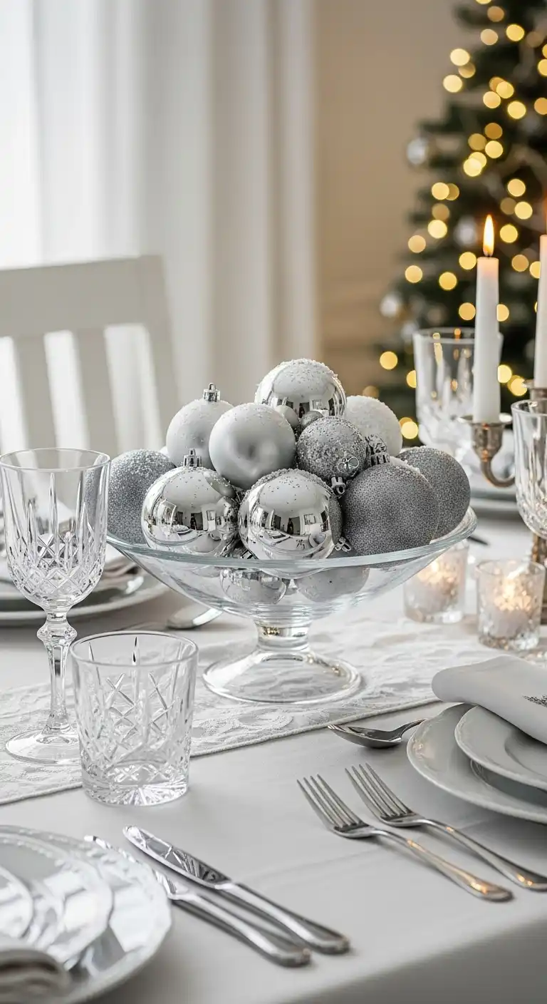 9. Silver and White Ornament Bowl