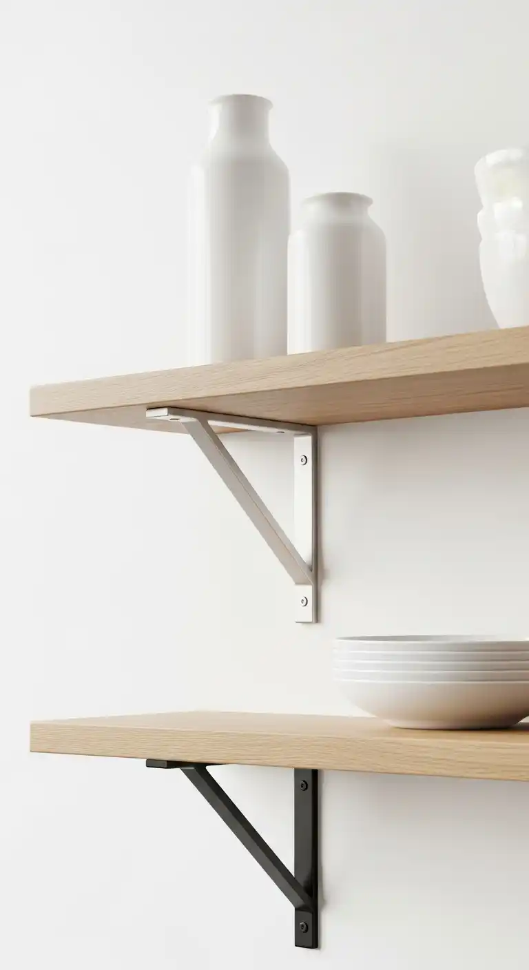 9. Sleek Metal Brackets for Industrial Minimalism