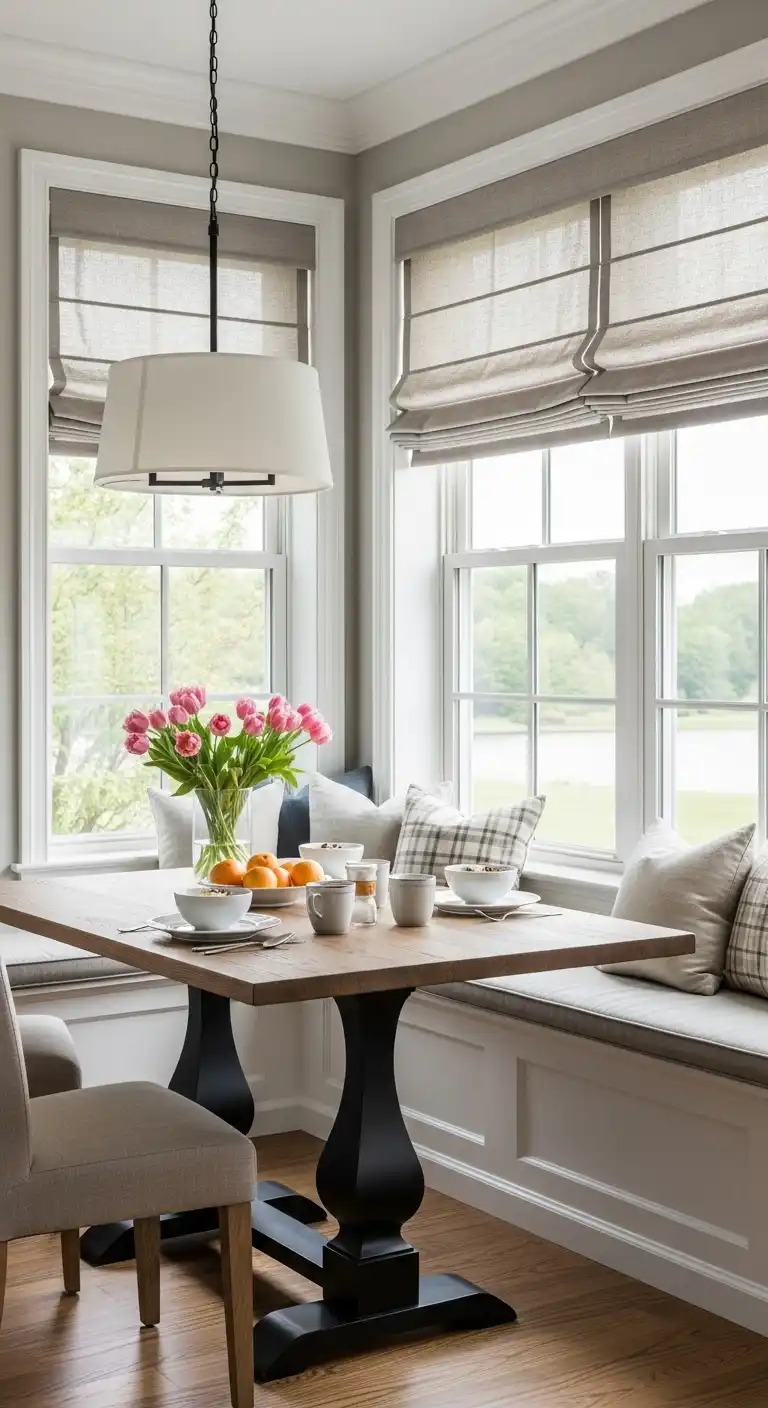 9. Window-Side Breakfast Nook Bench