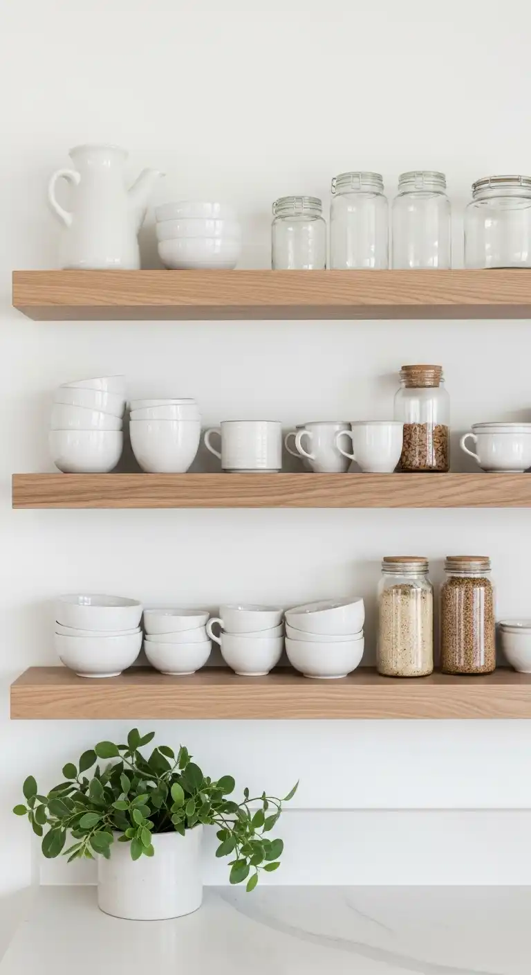 Key Principles of Minimalist Kitchen Shelf Styling