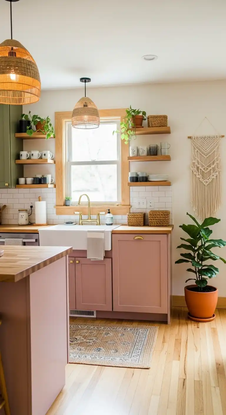 Pink + Olive Green (Earthy and Unexpected)