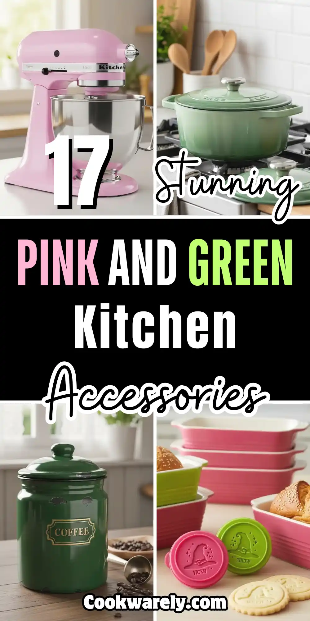 Pink and Green Kitchen Accessories