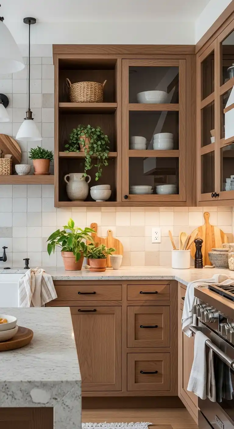 Styling and Accessorizing Earthy Cabinets