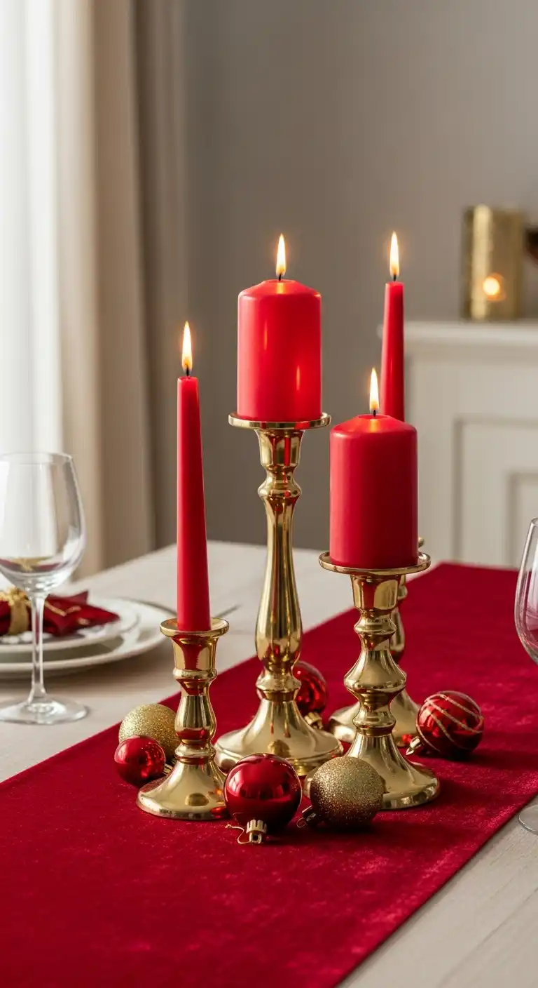 1. Elegant Candle Trio with Gold Holders