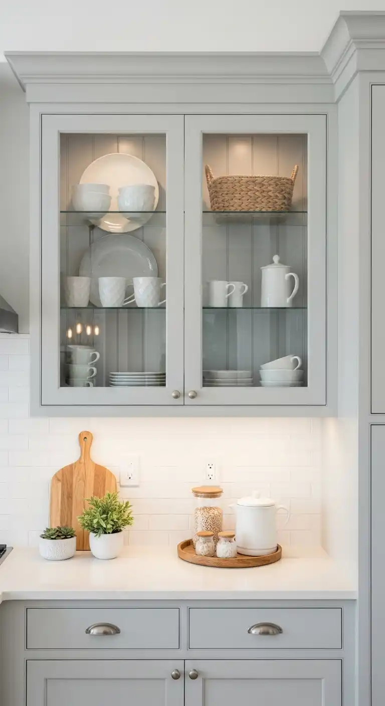 10. Coastal Cabinets with Glass Fronts