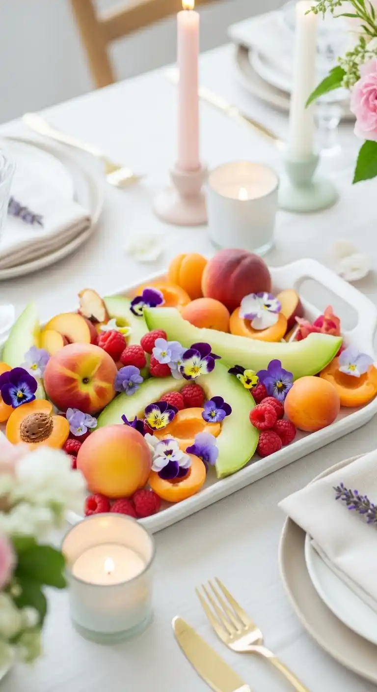 10. Floral-Infused Fruit Tray