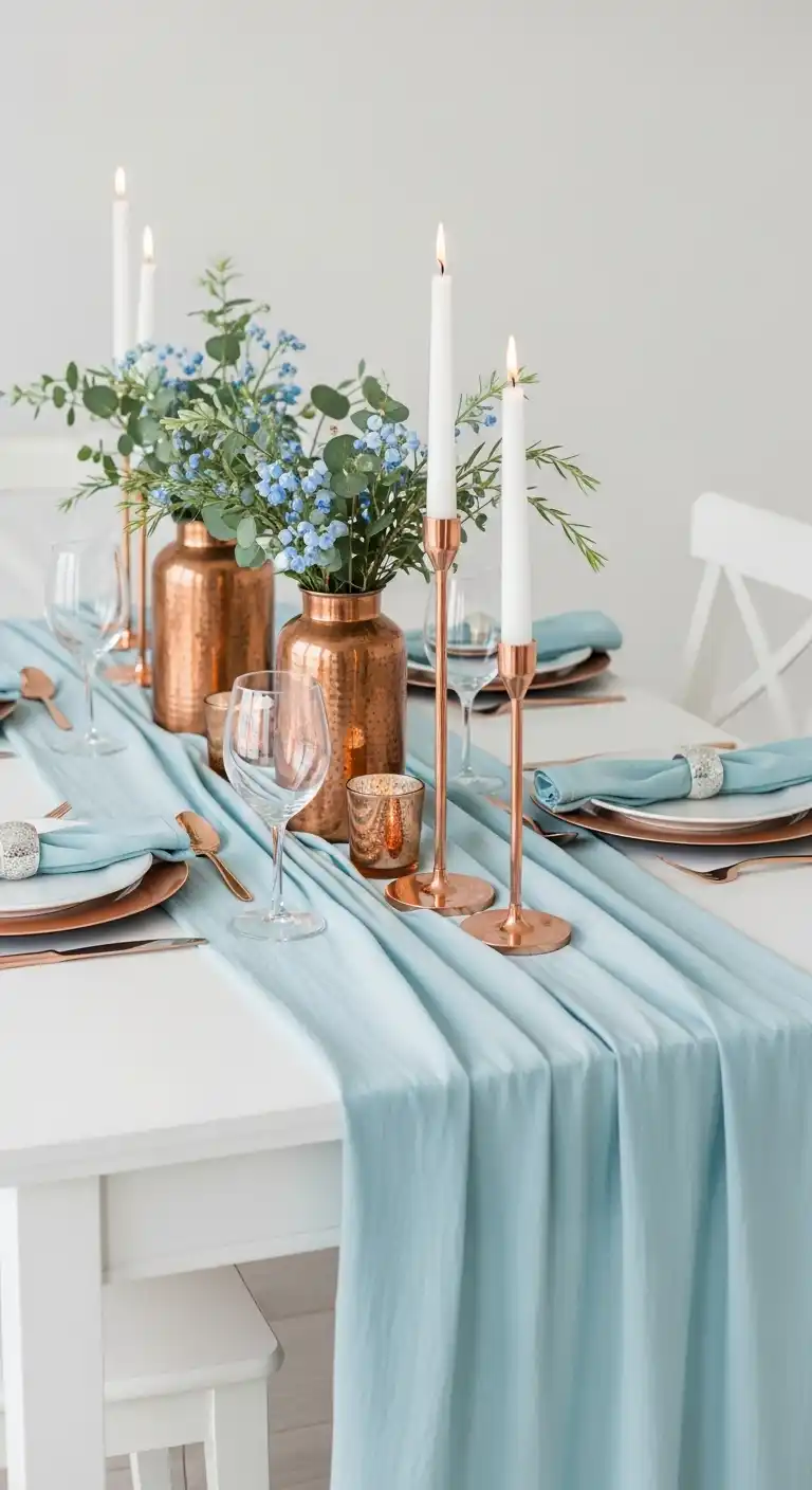 10. Light Blue and Copper – Soft and Warm