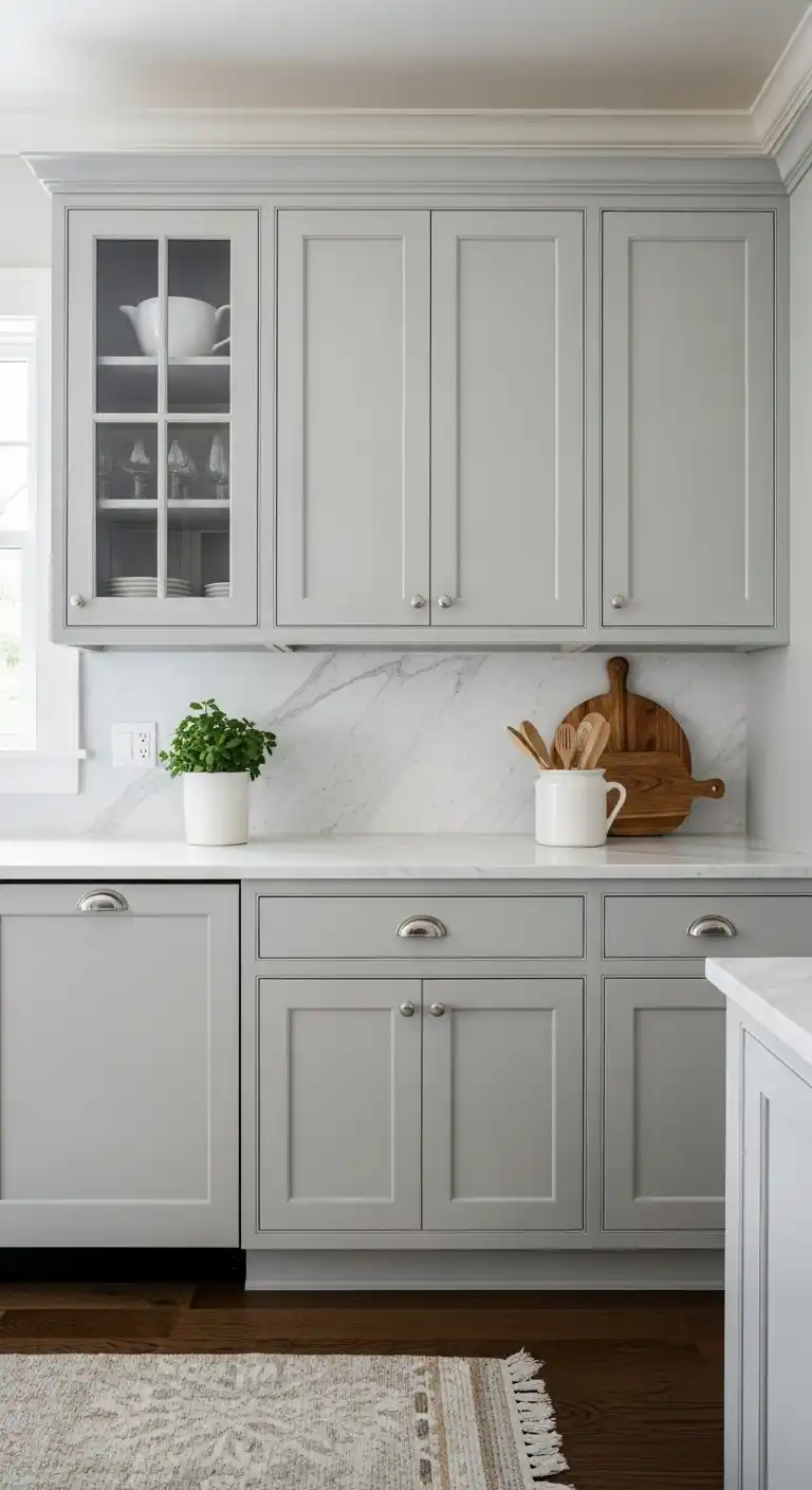 11. Soft Gray Cabinets for Subtle Sophistication