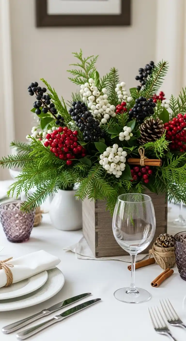 12. Mixed Winter Berry Branches Arrangement