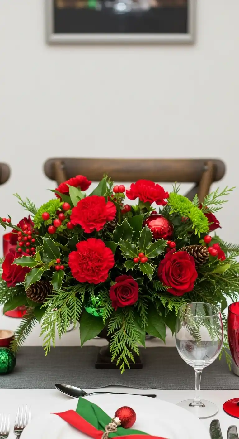 12. Red and Green Festive Display